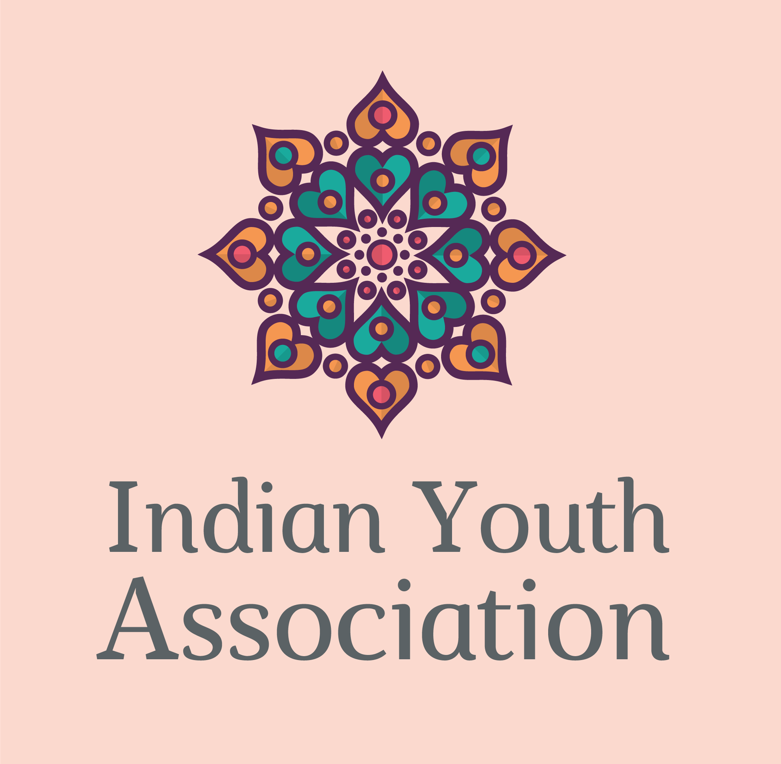 IYA -Indian Youth Association logo with Peach Background